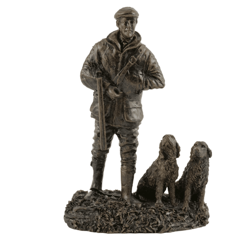 Patina Bronze Sculpture Out With The Dogs