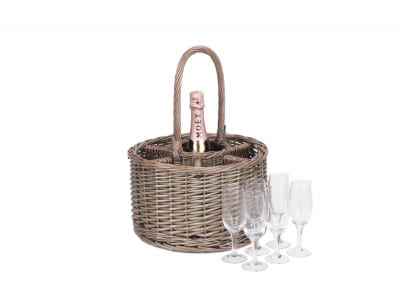 G&G Happy Days Champagne Basket w. 6 glasses