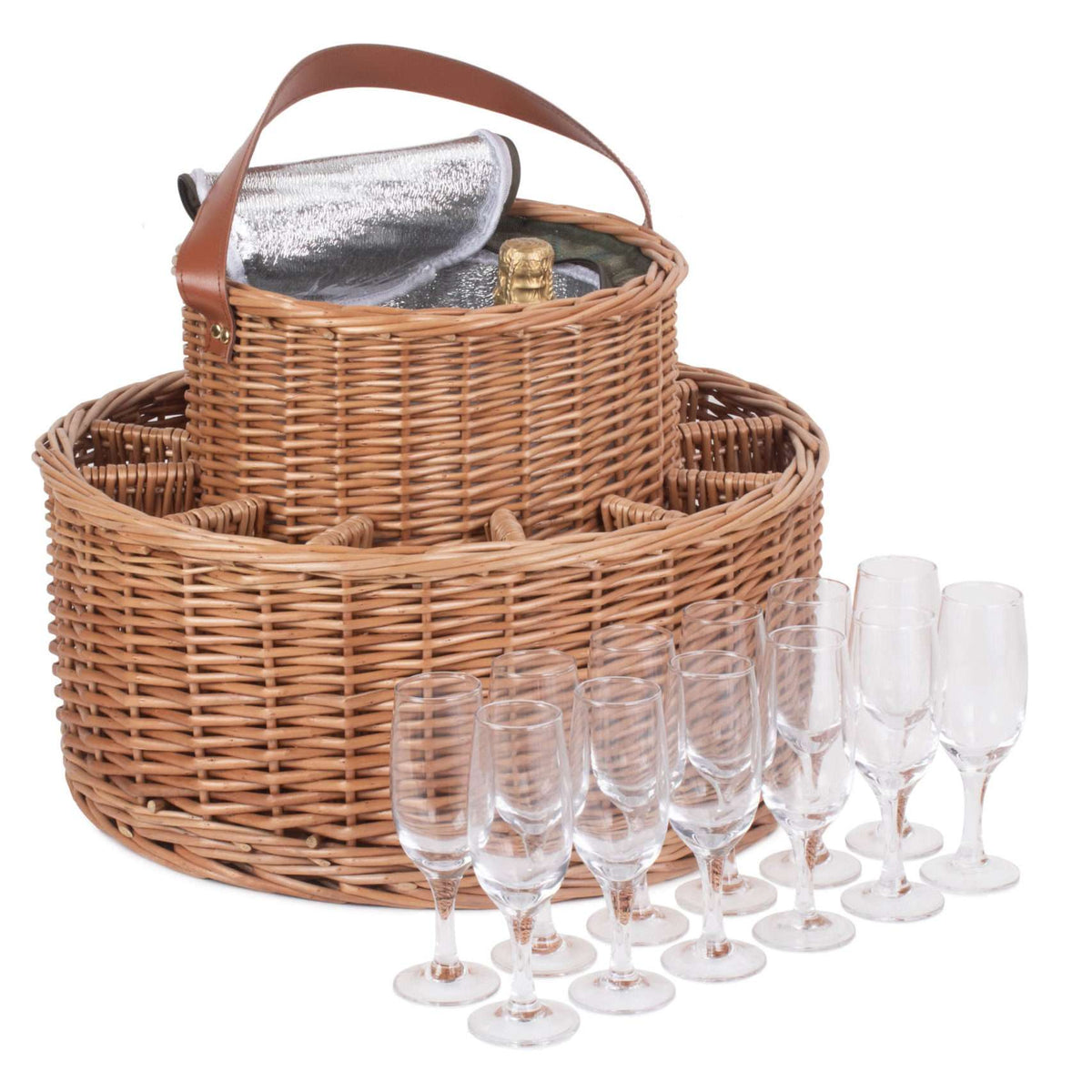 Champagne-wicker-with-cooler-and-12-glasses