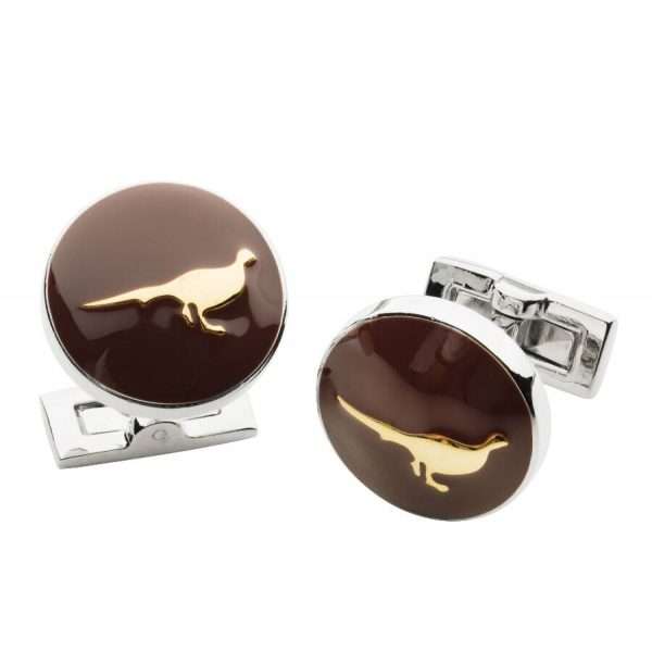 Laksen sporting <br> Pheasant Cufflinks Burgundy