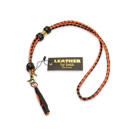 Leather by Beth <br> Whistle Line Black/Orange