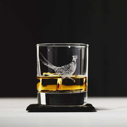 Pheasant Glass and Coaster Set