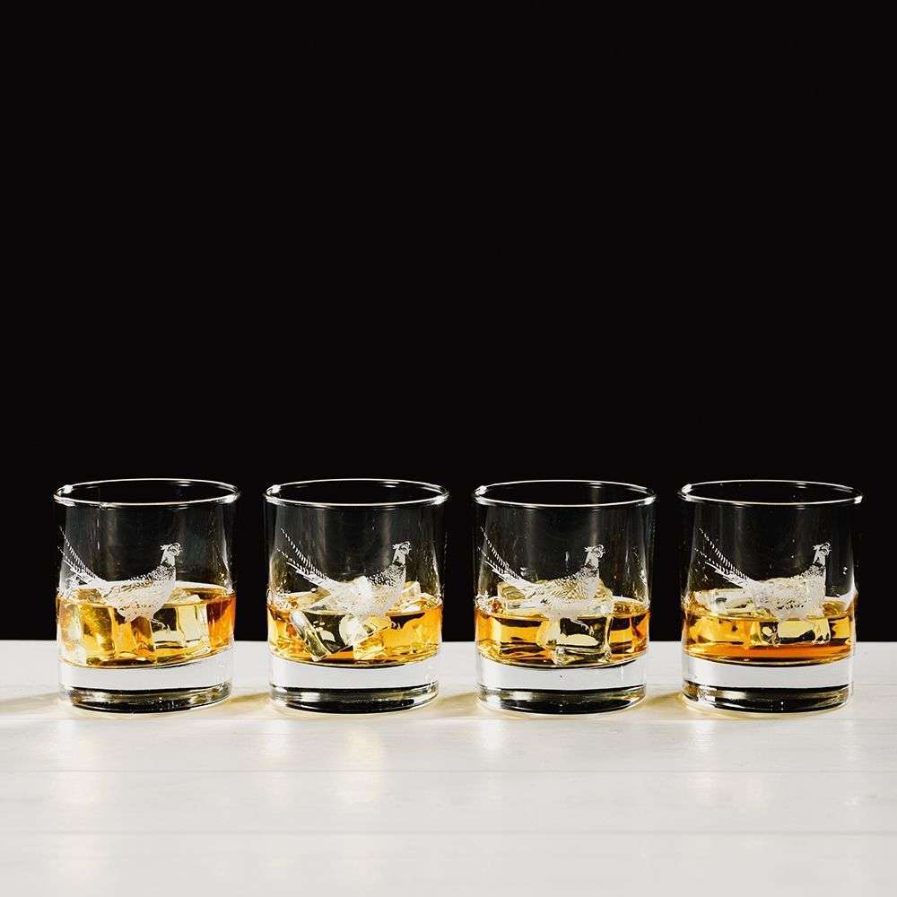 Pheasant Glass Set (of 4)