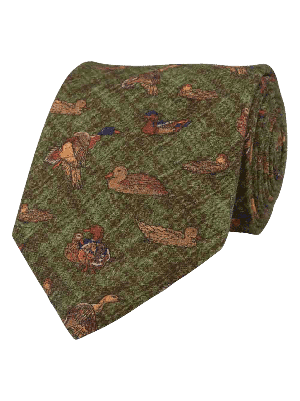 Portia Wool Tie Green Duck