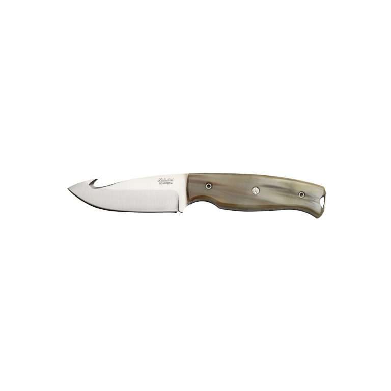 Saladini <br> Hunting knife with belly opener with horn handle